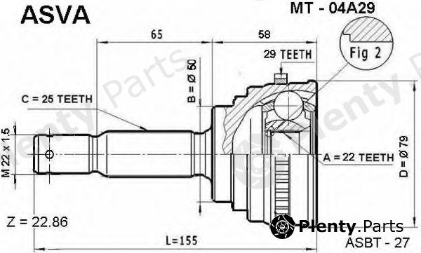  ASVA part MT04A29 Joint Kit, drive shaft