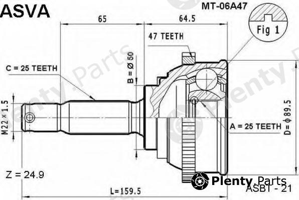  ASVA part MT06A47 Joint Kit, drive shaft