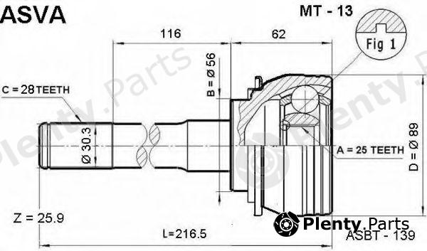  ASVA part MT-13 (MT13) Joint Kit, drive shaft