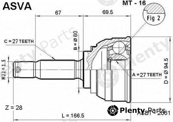 ASVA part MT16 Joint Kit, drive shaft