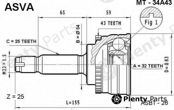 ASVA part MT34A43 Replacement part