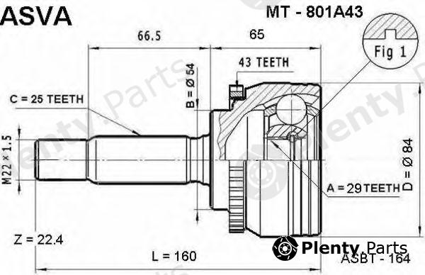  ASVA part MT801A43 Drive Shaft