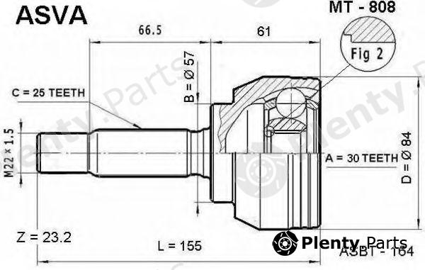  ASVA part MT-808 (MT808) Joint Kit, drive shaft