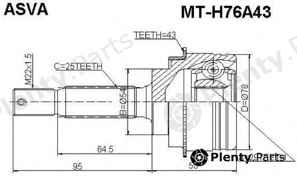  ASVA part MTH76A43 Joint Kit, drive shaft