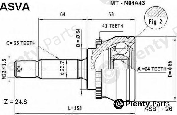  ASVA part MT-N84A43 (MTN84A43) Replacement part