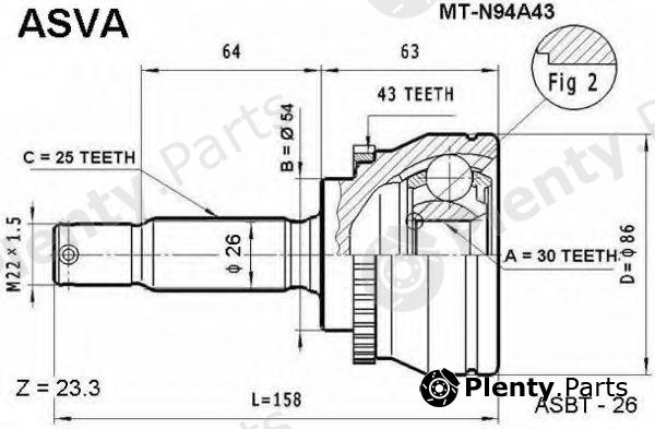  ASVA part MTN94A43 Replacement part