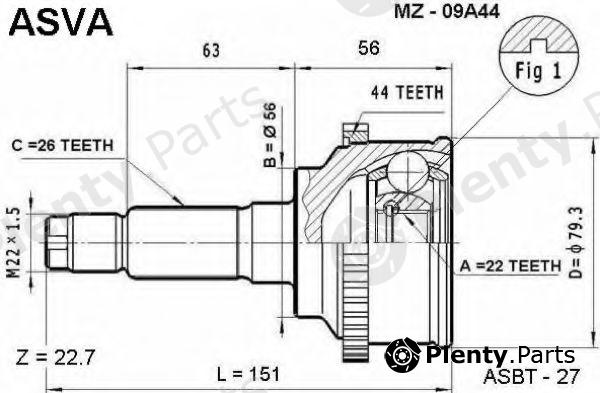  ASVA part MZ-09A44 (MZ09A44) Replacement part