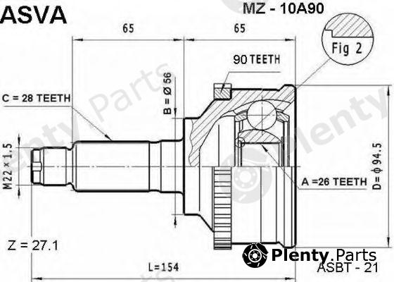  ASVA part MZ10A90 Replacement part