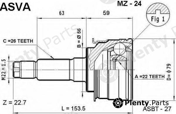  ASVA part MZ-24 (MZ24) Joint Kit, drive shaft