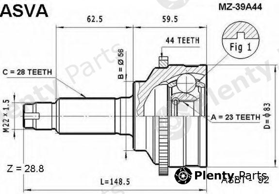  ASVA part MZ-39A44 (MZ39A44) Replacement part