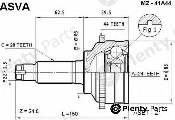  ASVA part MZ-41A44 (MZ41A44) Joint Kit, drive shaft