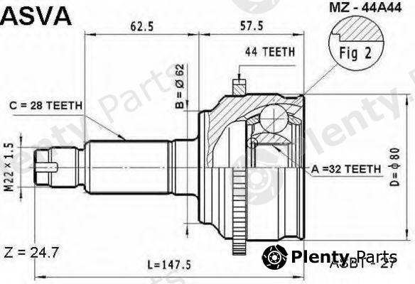  ASVA part MZ-44A44 (MZ44A44) Joint Kit, drive shaft