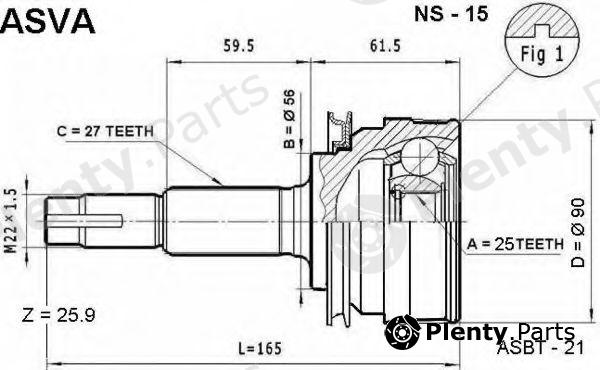  ASVA part NS15 Joint Kit, drive shaft