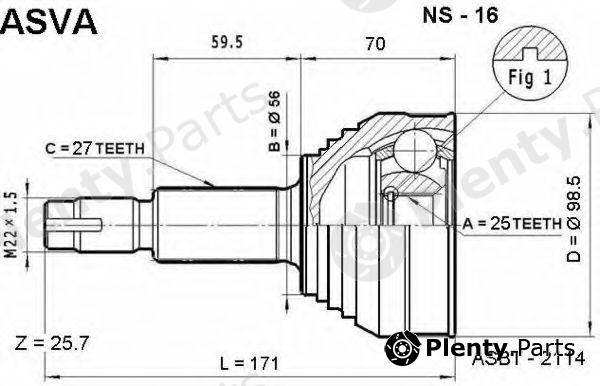  ASVA part NS-16 (NS16) Joint Kit, drive shaft
