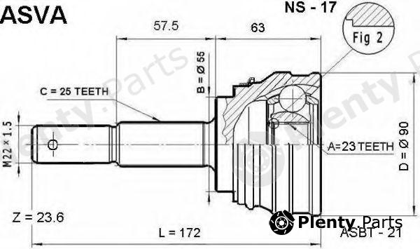  ASVA part NS-17 (NS17) Joint Kit, drive shaft