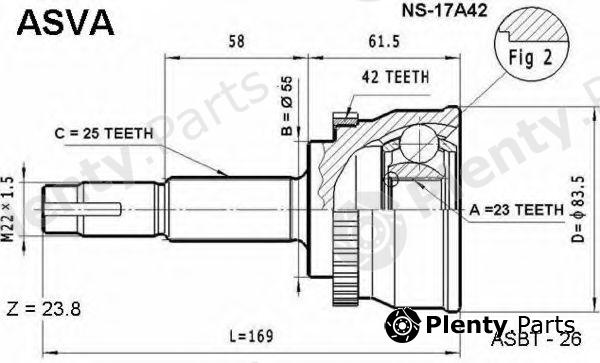  ASVA part NS-17A42 (NS17A42) Joint Kit, drive shaft