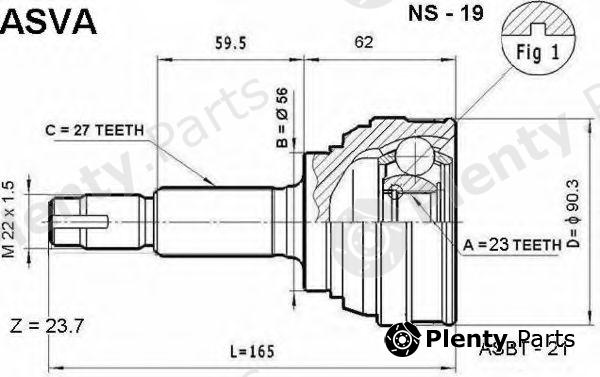  ASVA part NS19 Joint Kit, drive shaft