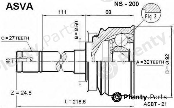  ASVA part NS-200 (NS200) Joint Kit, drive shaft