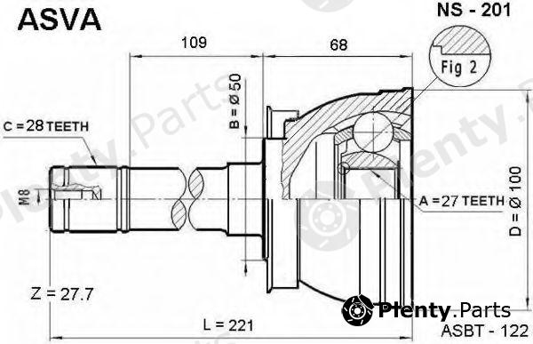  ASVA part NS201 Joint Kit, drive shaft