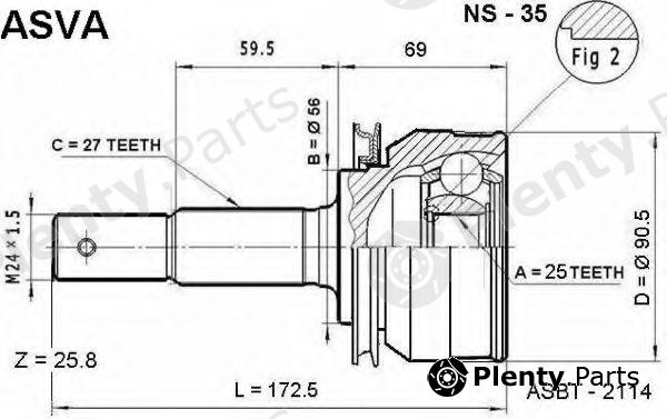  ASVA part NS35 Joint Kit, drive shaft