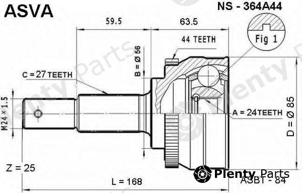  ASVA part NS-364A44 (NS364A44) Joint Kit, drive shaft
