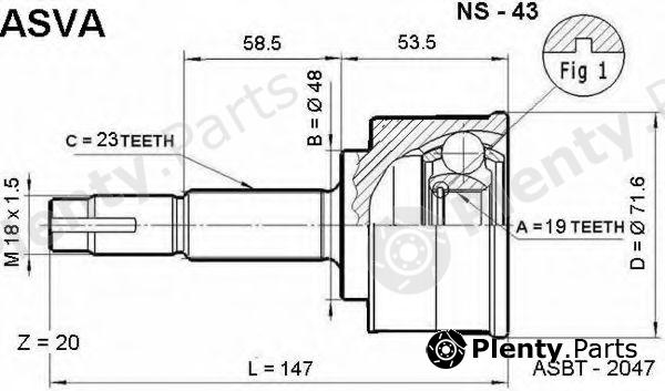  ASVA part NS43 Joint Kit, drive shaft