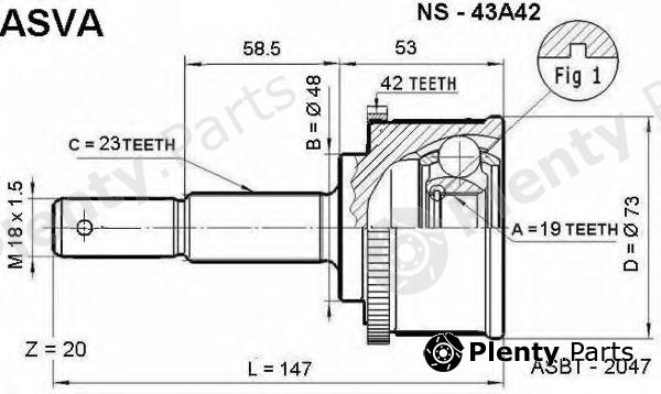  ASVA part NS-43A42 (NS43A42) Joint Kit, drive shaft