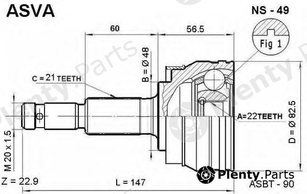  ASVA part NS49 Joint Kit, drive shaft