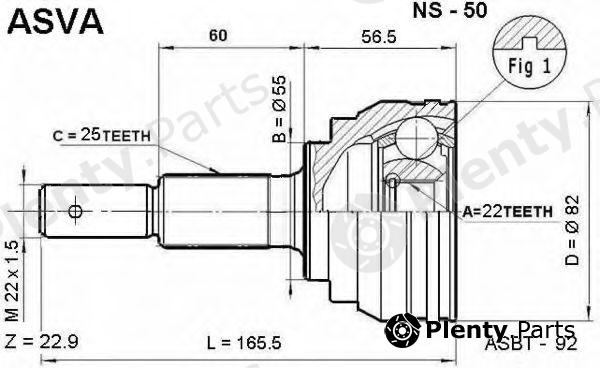  ASVA part NS50 Joint Kit, drive shaft