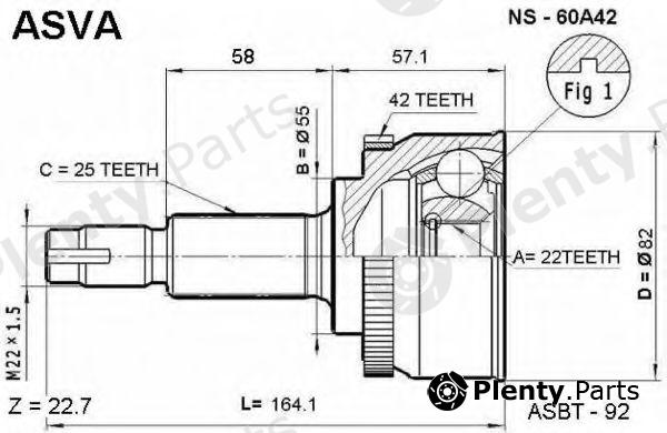  ASVA part NS-60A42 (NS60A42) Joint Kit, drive shaft