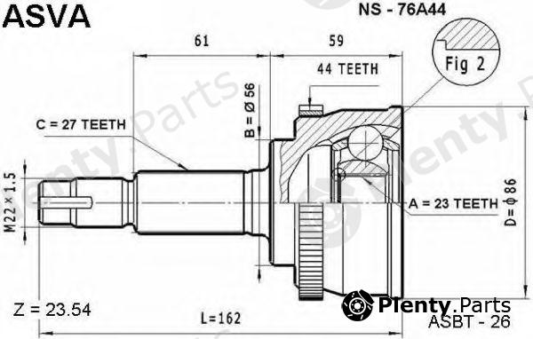  ASVA part NS76A44 Joint Kit, drive shaft