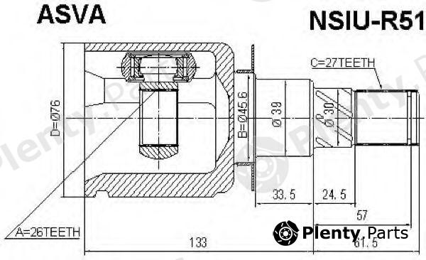  ASVA part NSIUR51 Drive Shaft