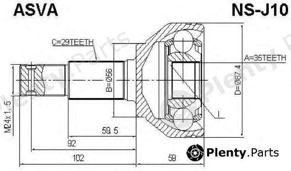  ASVA part NSJ10 Joint Kit, drive shaft