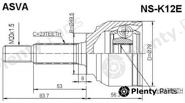  ASVA part NS-K12E (NSK12E) Joint Kit, drive shaft