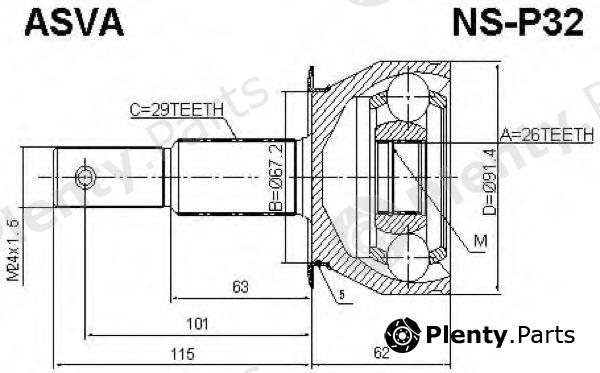  ASVA part NSP32 Joint Kit, drive shaft