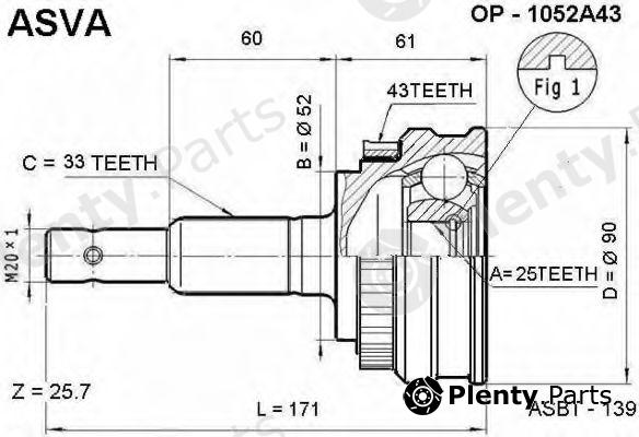  ASVA part OP1052A43 Replacement part