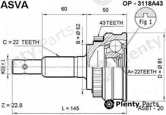  ASVA part OP-3118A43 (OP3118A43) Replacement part