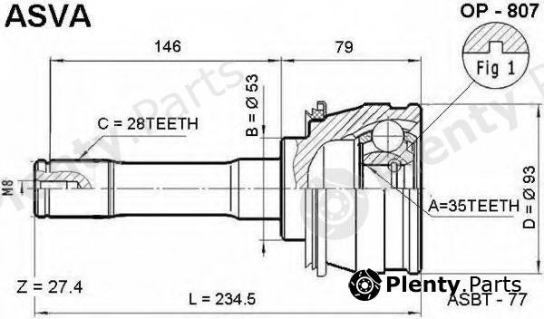  ASVA part OP-807 (OP807) Joint Kit, drive shaft