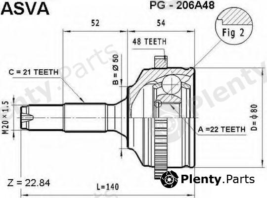  ASVA part PG-206A48 (PG206A48) Joint Kit, drive shaft
