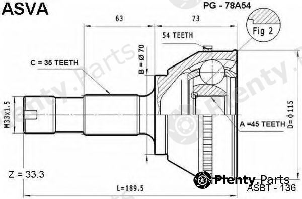  ASVA part PG78A54 Replacement part