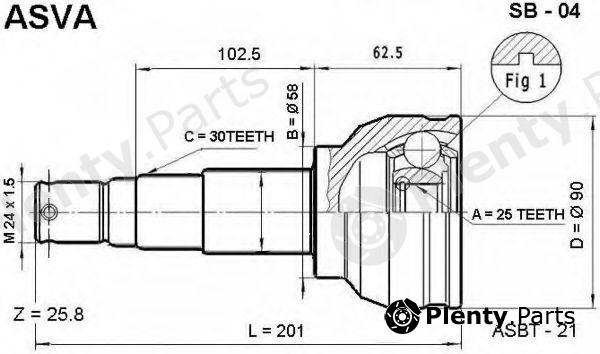  ASVA part SB04 Joint Kit, drive shaft