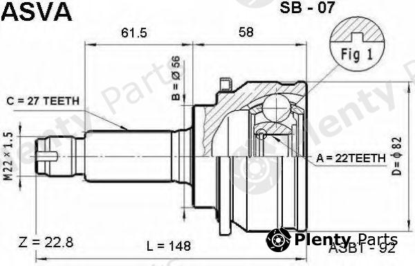  ASVA part SB07 Joint Kit, drive shaft