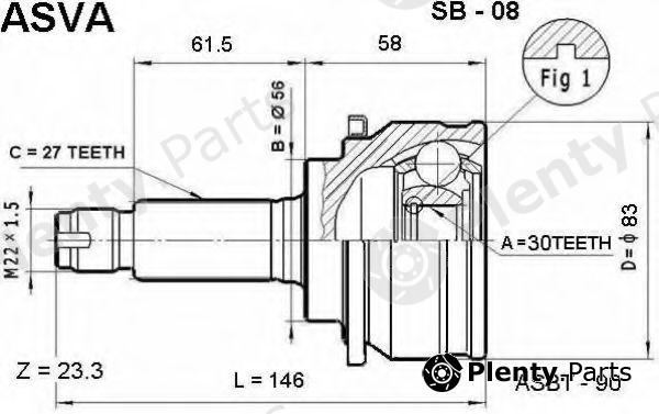  ASVA part SB08 Joint Kit, drive shaft