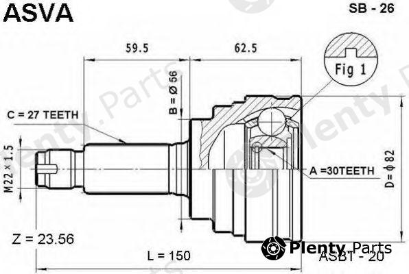  ASVA part SB-26 (SB26) Joint Kit, drive shaft