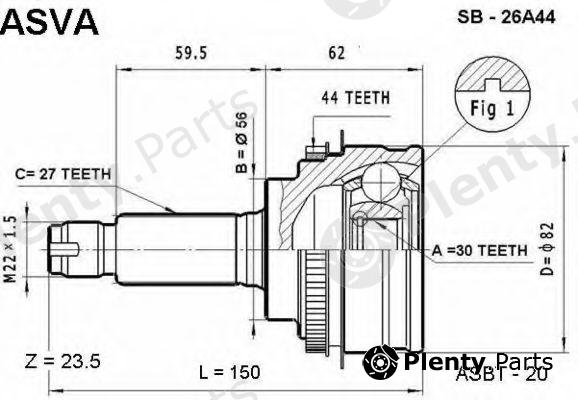  ASVA part SB26A44 Joint Kit, drive shaft