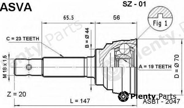  ASVA part SZ01 Joint Kit, drive shaft