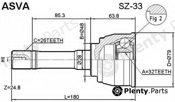  ASVA part SZ-33 (SZ33) Joint Kit, drive shaft