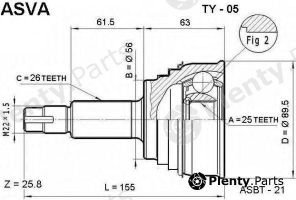 ASVA part TY05 Joint Kit, drive shaft
