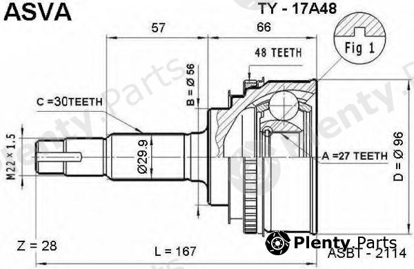  ASVA part TY17A48 Joint Kit, drive shaft