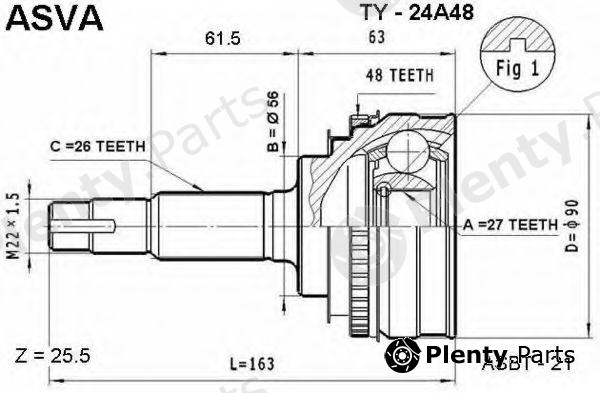  ASVA part TY24A48 Joint Kit, drive shaft